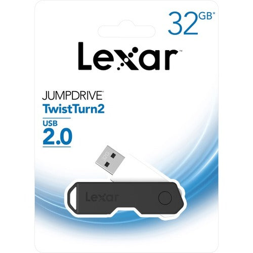 Lexar 32GB JumpDrive TwistTurn2 USB 2.0 Flash Drive - LJDTT2-32GABNABK