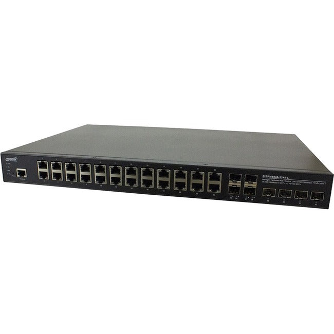 Transition Networks Managed Hardened Gigabit Ethernet PoE+ Rack Mountable Switch - SISPM1040-3248-L-NA