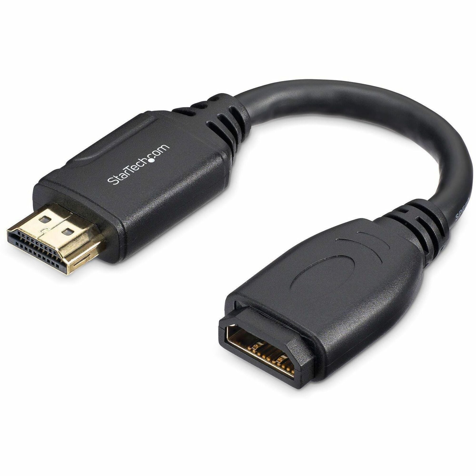 StarTech.com 6"/15cm HDMI Port Saver Cable, 4K 60Hz High Speed HDMI 2.0 Extension Cable with Ethernet, HDMI Male to Female Extension Cord - HD2MF6INL