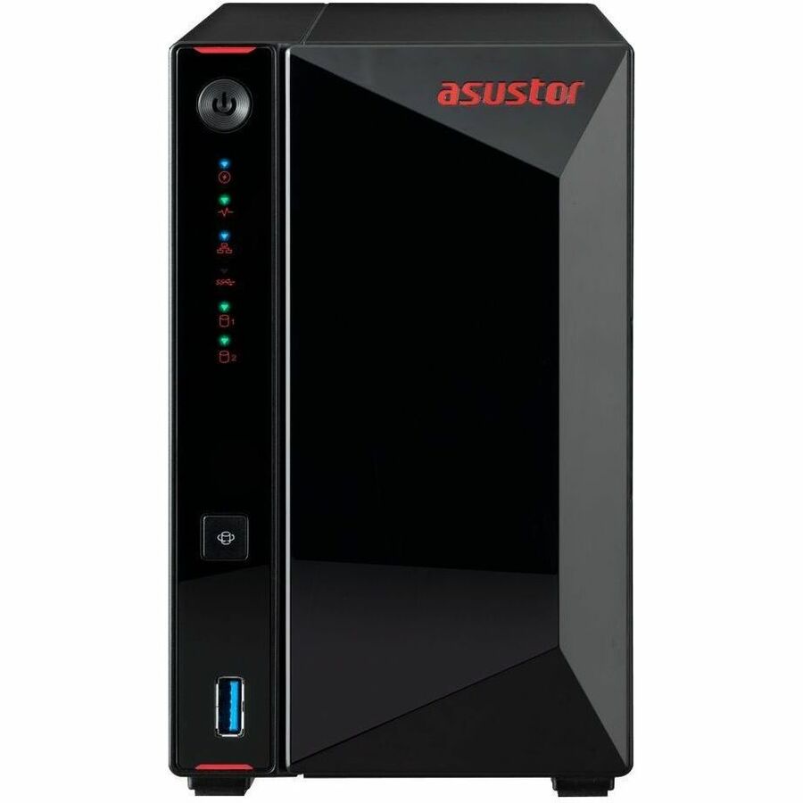 Asustor AS5202T - 2 Bay NAS, 2.0GHz Dual-Core, 2 2.5GbE Ports, 2GB RAM DDR4, Gaming Network Attached Storage, Personal Private Cloud (Diskless) - AS5202T