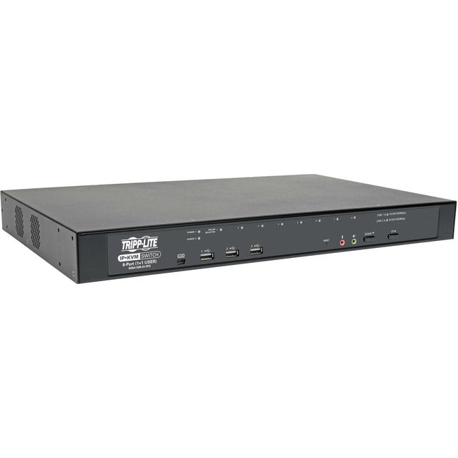 Tripp Lite by Eaton 8-Port Cat5 KVM over IP Switch with Virtual Media - 1 Local & 1 Remote User, 1U Rack-Mount, TAA - B064-008-01-IPG