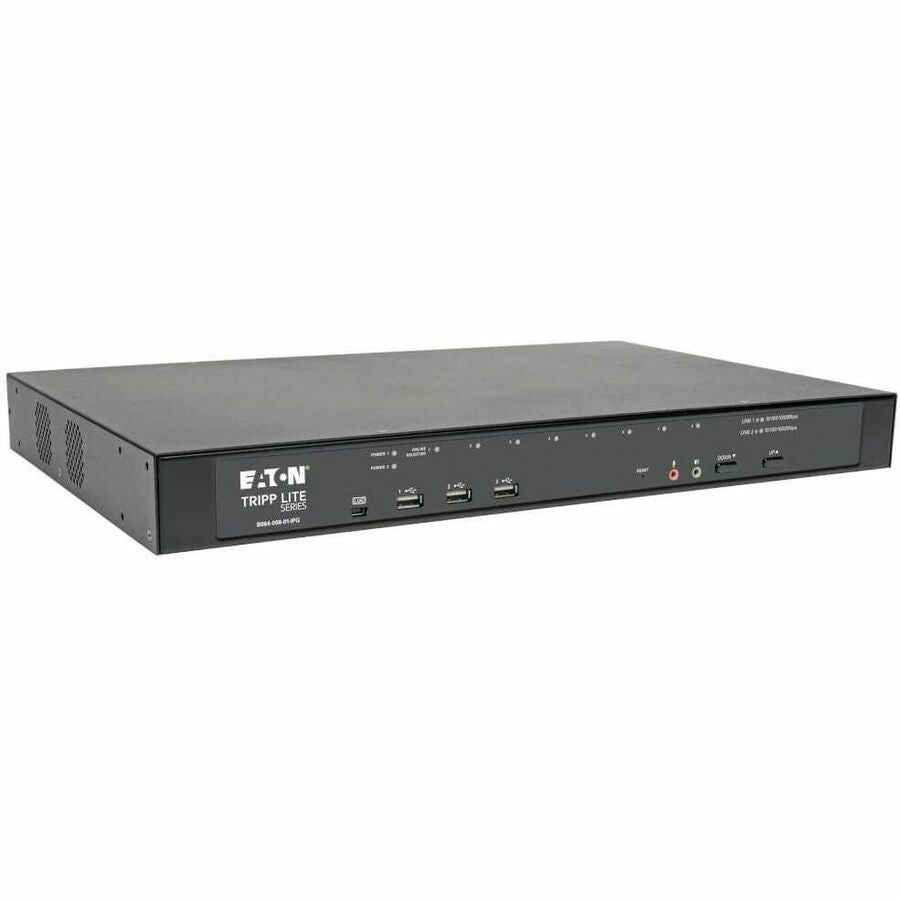 Eaton Tripp Lite Series 8-Port Cat5 KVM over IP Switch with Virtual Media - 1 Local & 1 Remote User, 1U Rack-Mount, TAA - B064-008-01-IPG