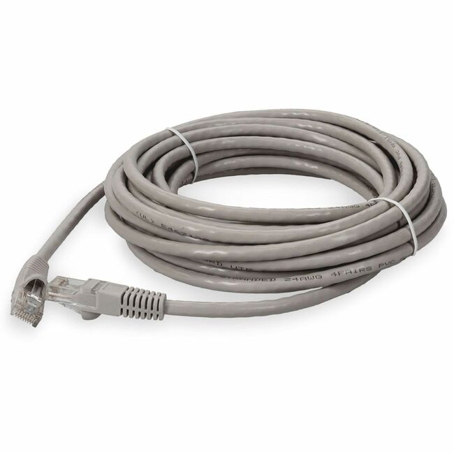 AddOn 35ft RJ-45 (Male) to RJ-45 (Male) Straight Gray Cat6A UTP PVC Copper Patch Cable - ADD-35FCAT6A-GY