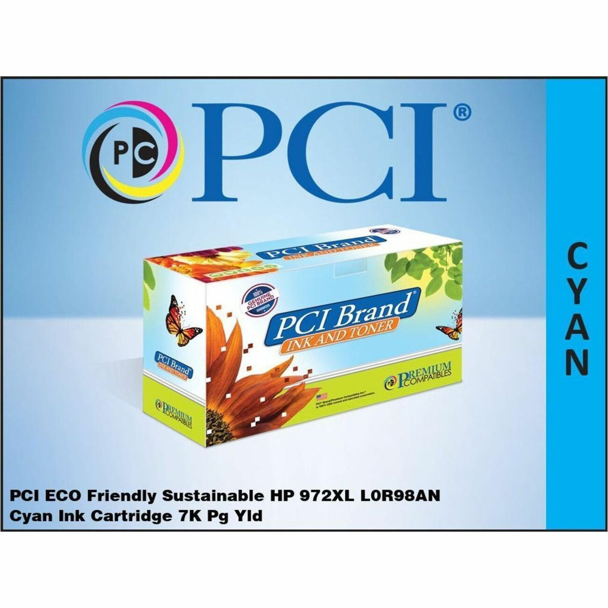 Premium Compatibles Remanufactured Inkjet Ink Cartridge - Alternative for HP 972XL (L0R98AN) - Cyan Pack - L0R98AN-PCI