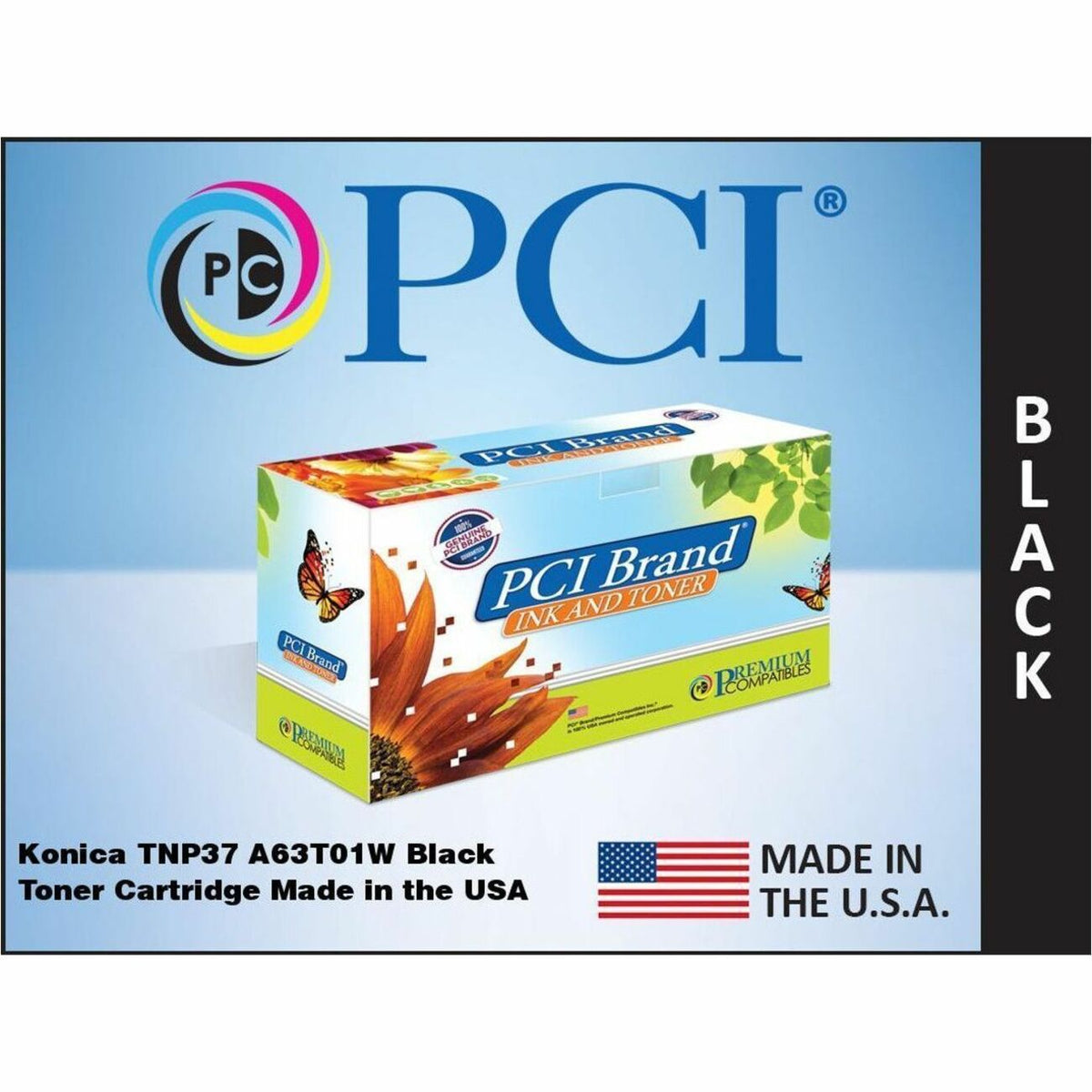 Premium Compatibles Laser Toner Cartridge - Alternative for Konica Minolta TNP37 (A63T01W) - Black Pack - A63T01W-PCI