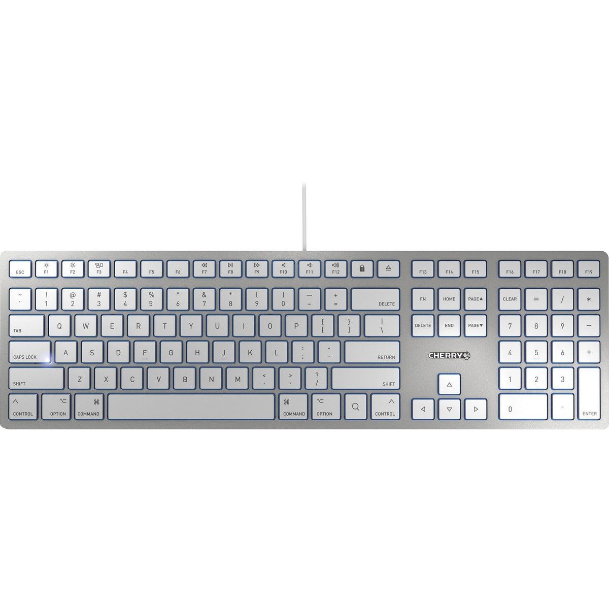 CHERRY KC 6000 SLIM FOR MAC Silver/White Wired Keyboard - JK-1610US-1