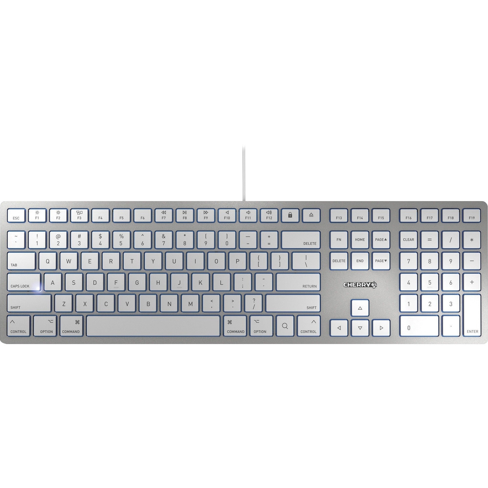 CHERRY KC 6000 SLIM FOR MAC Silver/White Wired Keyboard - JK-1610US-1