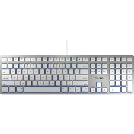 CHERRY KC 6000 SLIM FOR MAC Silver/White Wired Keyboard - JK-1610US-1