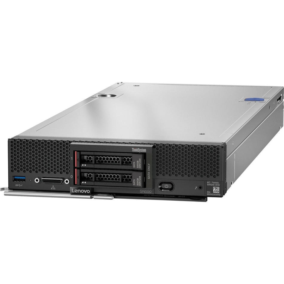 Lenovo ThinkSystem SN550 7X16A07PNA Blade Server - 1 x Intel Xeon Gold 6230 2.10 GHz - 64 GB RAM - Serial ATA/600, Serial Attached SCSI (SAS) Controller - 7X16A07PNA