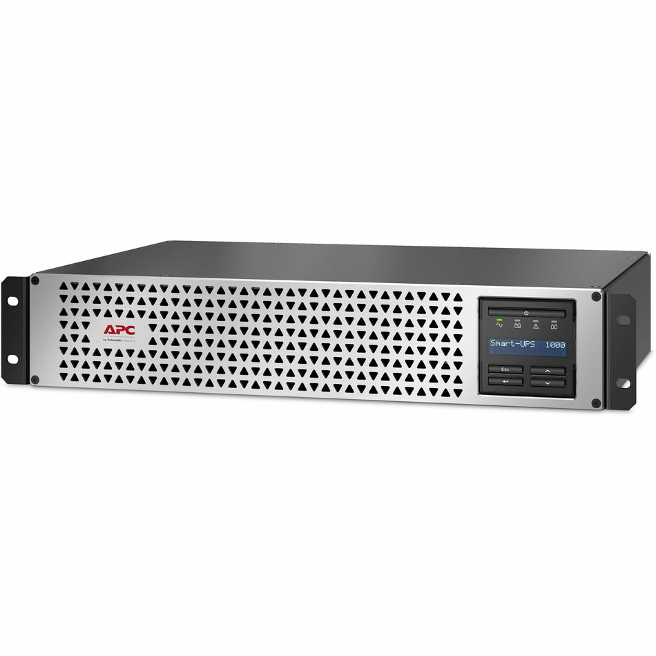 APC Smart-UPS, Line Interactive, 1000VA, Lithium-ion, Rackmount 2U, 120V, 6x NEMA 5-15R outlets, SmartConnect Port+SmartSlot, Short Depth, AVR, LCD - SMTL1000RM2UC