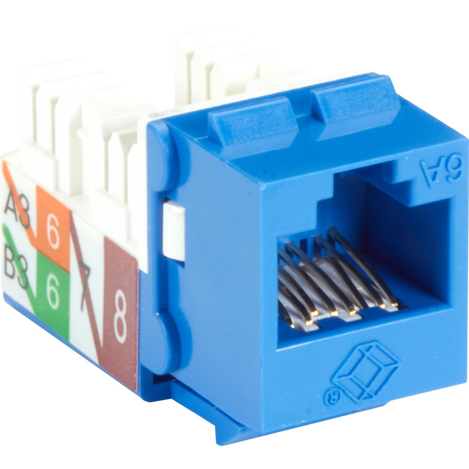 Black Box GigaTrue 2 CAT6A Keystone Jack - Unshielded, RJ45, Blue - C6AJA70-BL-R2