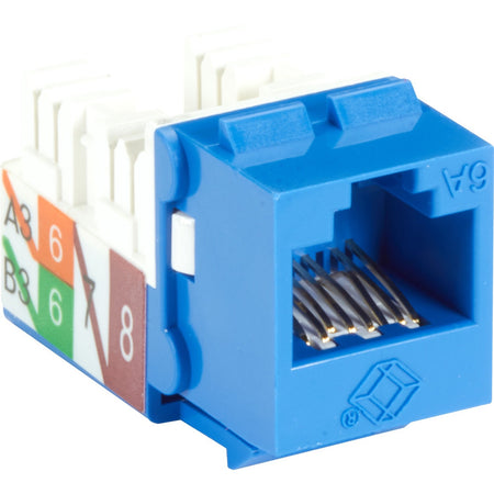Black Box GigaTrue 2 CAT6A Keystone Jack - Unshielded, RJ45, Blue - C6AJA70-BL-R2