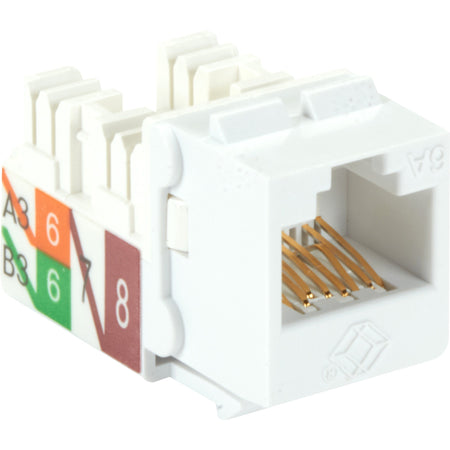 Black Box GigaTrue2 CAT6A Keystone Jack - Unshielded, RJ45, White - C6AJA70-WH-R2