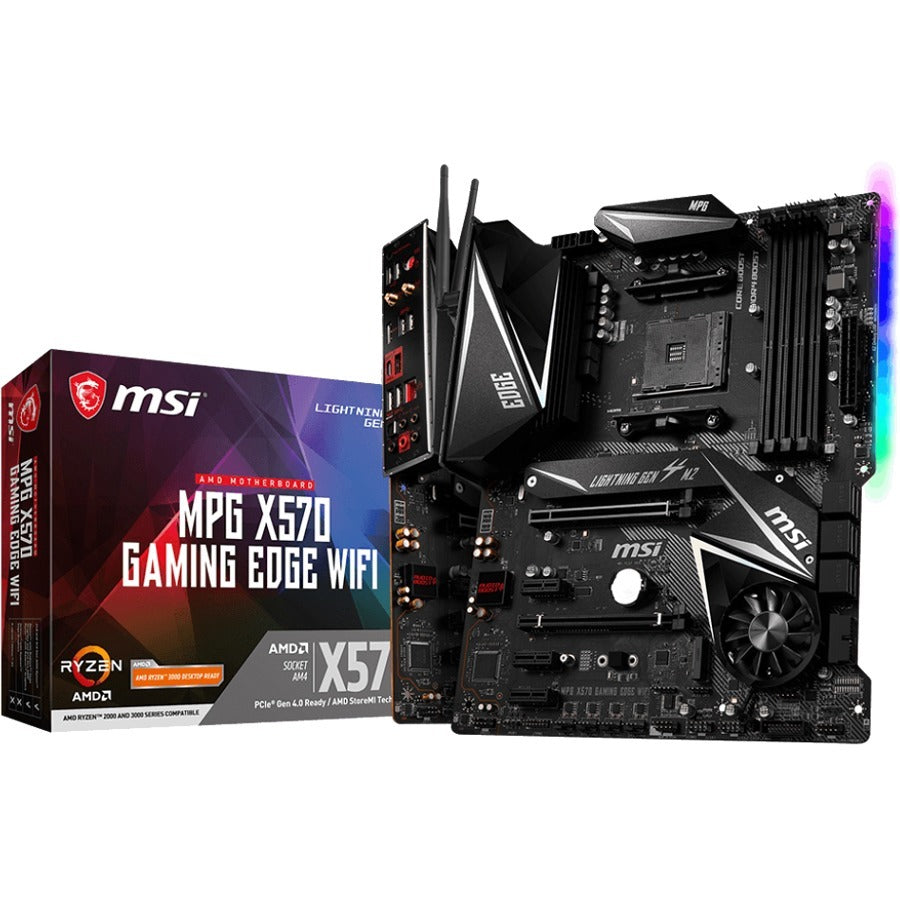 MSI MPG X570 GAMING EDGE WIFI Desktop Motherboard - AMD X570 Chipset - Socket AM4 - ATX - X570EDGEWIFI