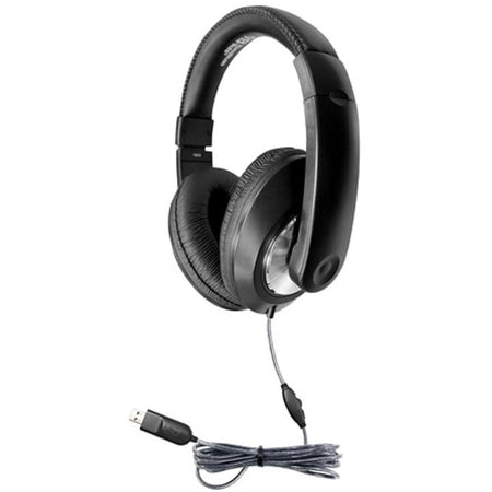 Hamilton Buhl Smart-Trek Deluxe Stereo Headphone With In-Line Volume Control And USB Plug - ST1BKU