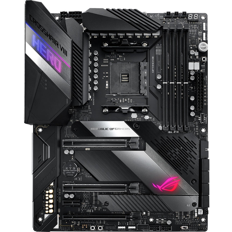 Asus ROG Crosshair VIII Hero Desktop Motherboard - AMD X570 Chipset - Socket AM4 - ATX - ROG CROSSHAIR VIII HERO