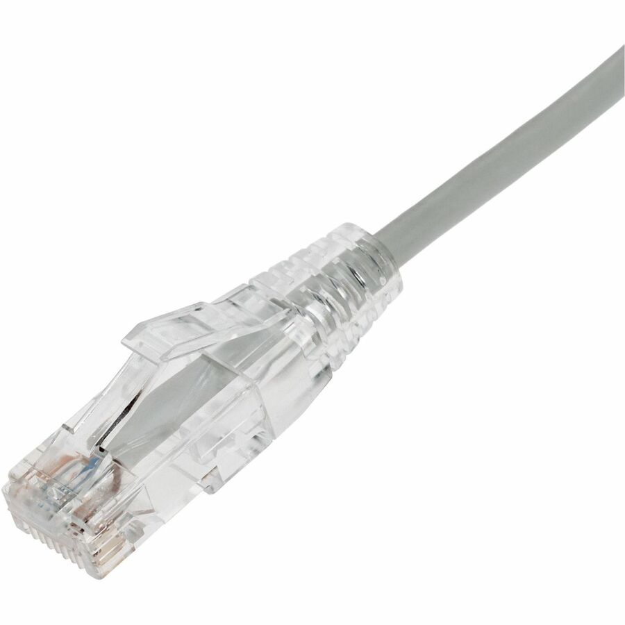 AddOn 6in Gray CAT 6 Slim PVC Ethernet Cable Snagless Clear-Claw RJ-45 M/M - ADD-0.5FSLCAT6-GY