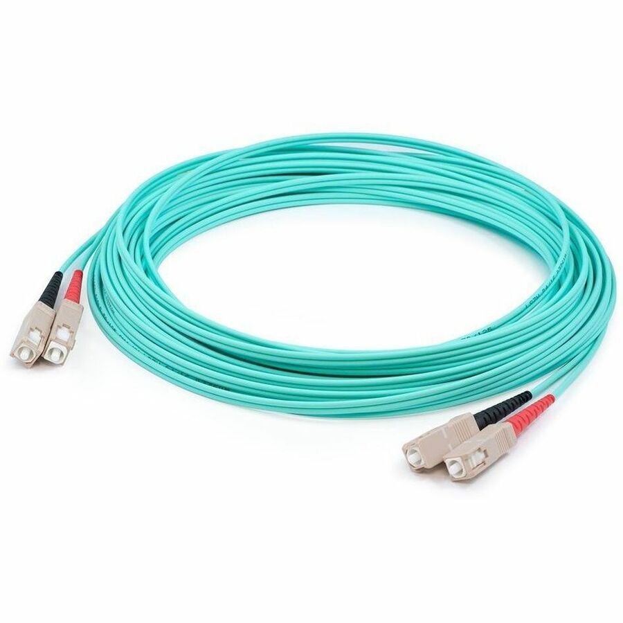 AddOn 4m SC (Male) to SC (Male) Straight Aqua OM4 Duplex LSZH Fiber Patch Cable - ADD-SC-SC-4M5OM4LZ