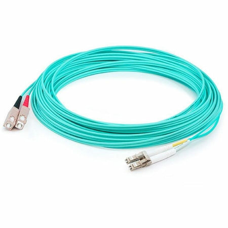 AddOn 22m LC (Male) to SC (Male) Straight Aqua OM4 Duplex LSZH Fiber Patch Cable - ADD-SC-LC-22M5OM4LZ