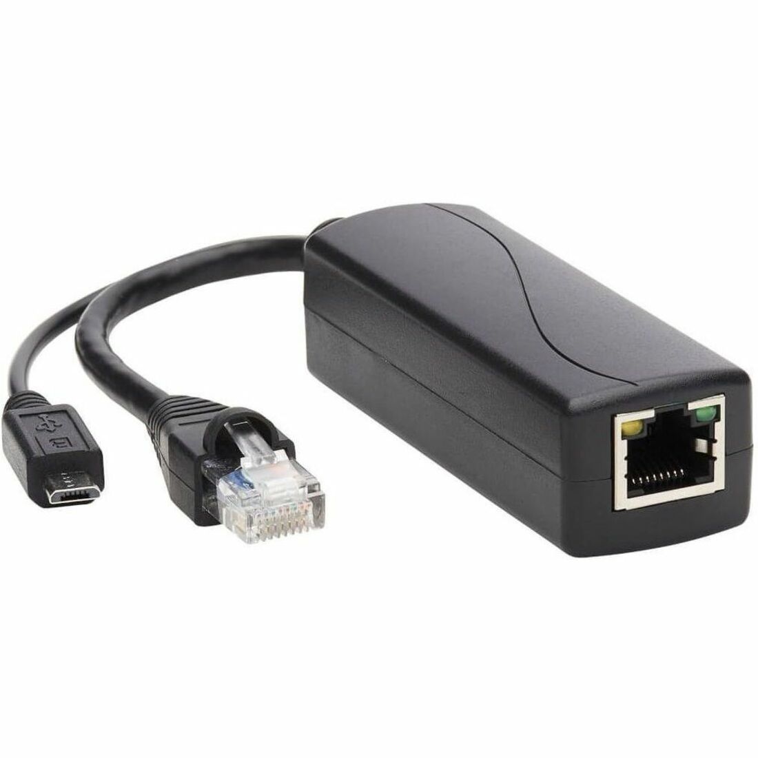 Eaton Tripp Lite Series PoE to USB Micro-B and RJ45 Active Splitter - 802.af, 48V to 5V 1A, Up to 328.08 ft. (100 m) - NPOE-SPL-G-5VMU