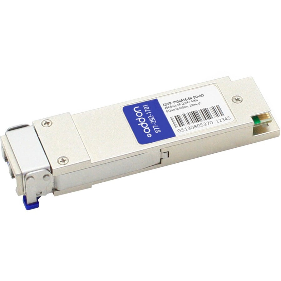 AddOn MSA and TAA Compliant 40GBase-SR QSFP+ Transceiver (MMF,832nm to 918nm,150m,LC) - QSFP-40GBASE-SR-BD-AO