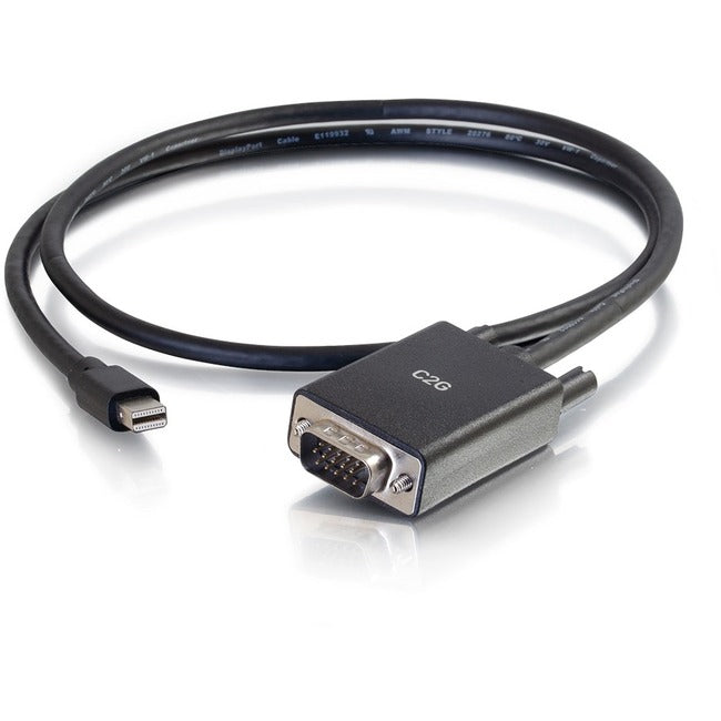 C2G 3ft Mini DisplayPort to VGA Adapter Cable Black - 54676