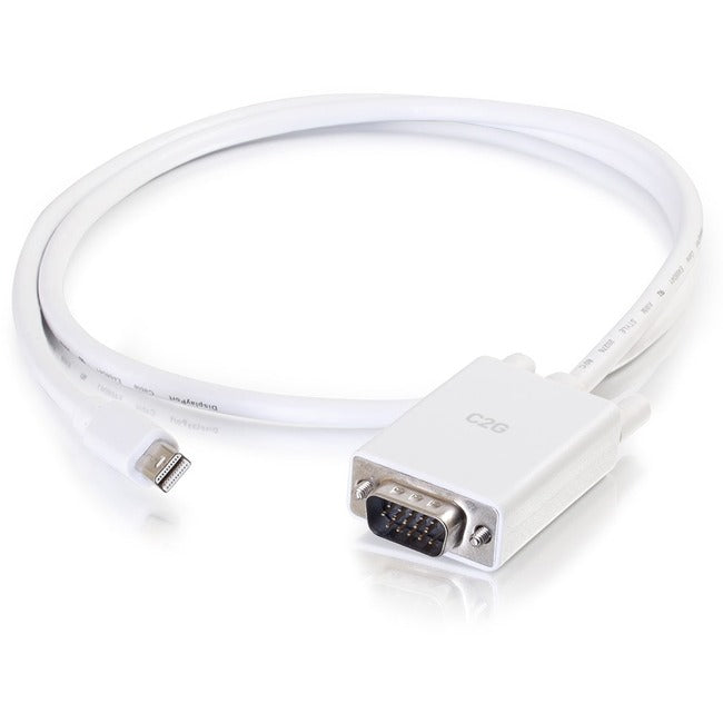 C2G 3ft Mini DisplayPort to VGA Adapter Cable White - 54679