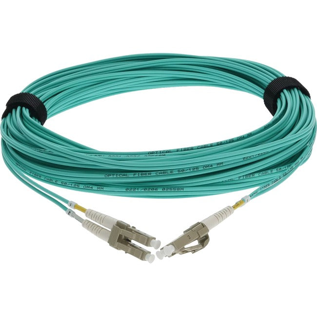 AddOn 37m LC (Male) to LC (Male) Straight Aqua OM4 Duplex OFNR (Riser-Rated) Fiber Patch Cable - ADD-LC-LC-37M5OM4