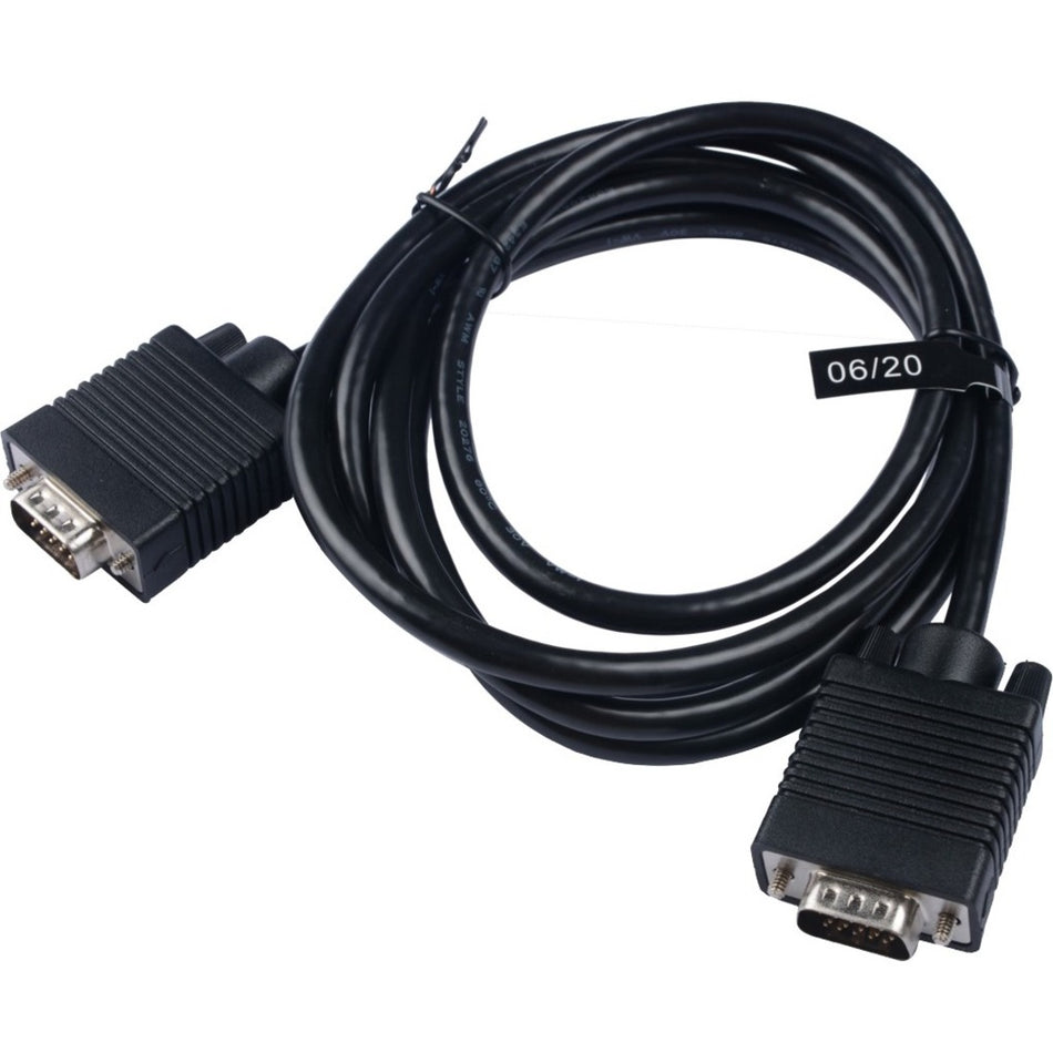 V7 Black Video Cable VGA Male to VGA Male 2m 6.6ft - V7E2VGA-02M-BLK