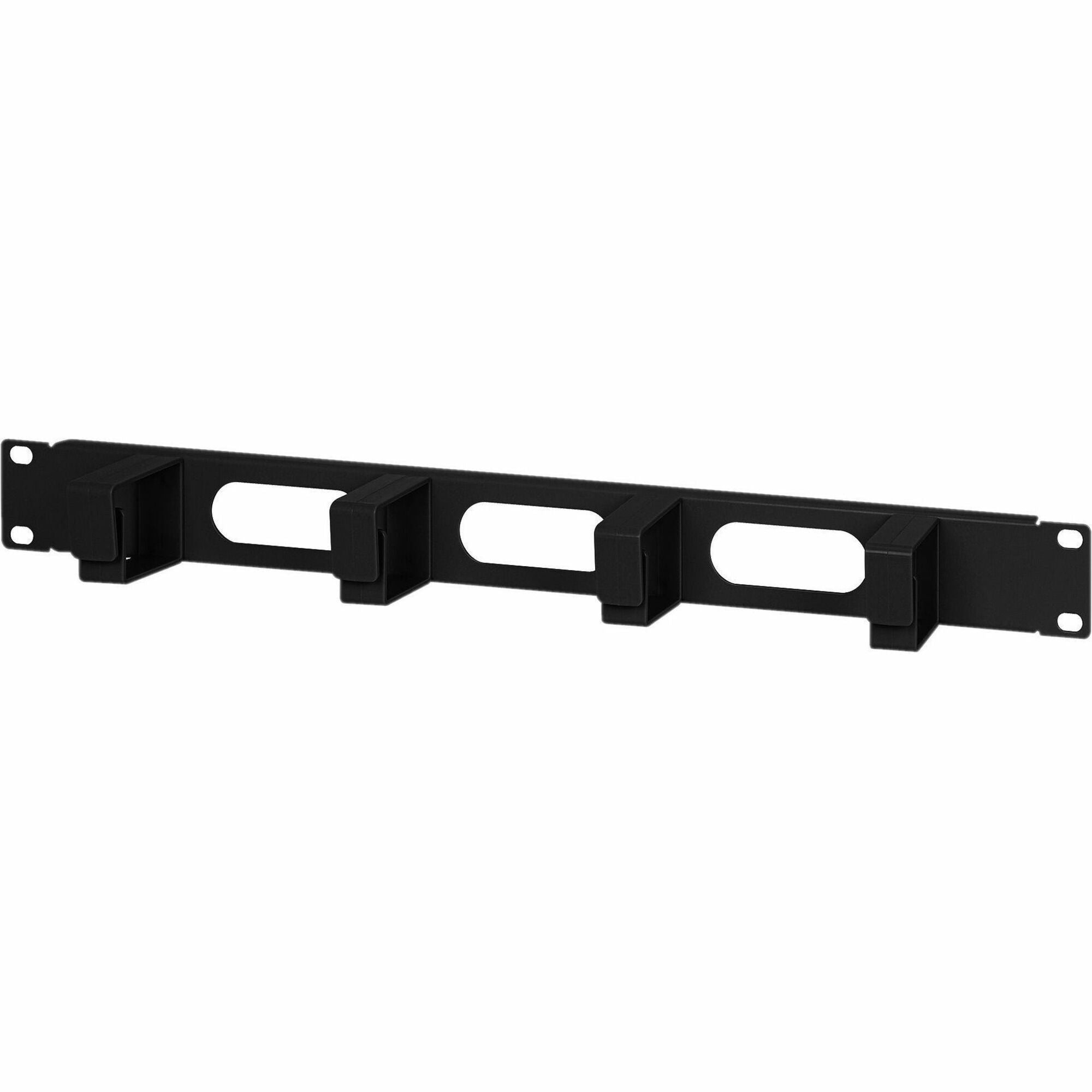 19" Cable Management Panel, 1U, 4 short plastic rings, Black - 711050
