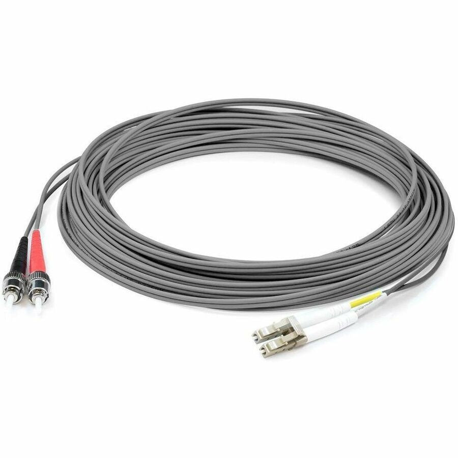 AddOn 8m LC (Male) to ST (Male) Gray OM1 Duplex Fiber OFNR (Riser-Rated) Patch Cable - ADD-ST-LC-8M6MMF-GY