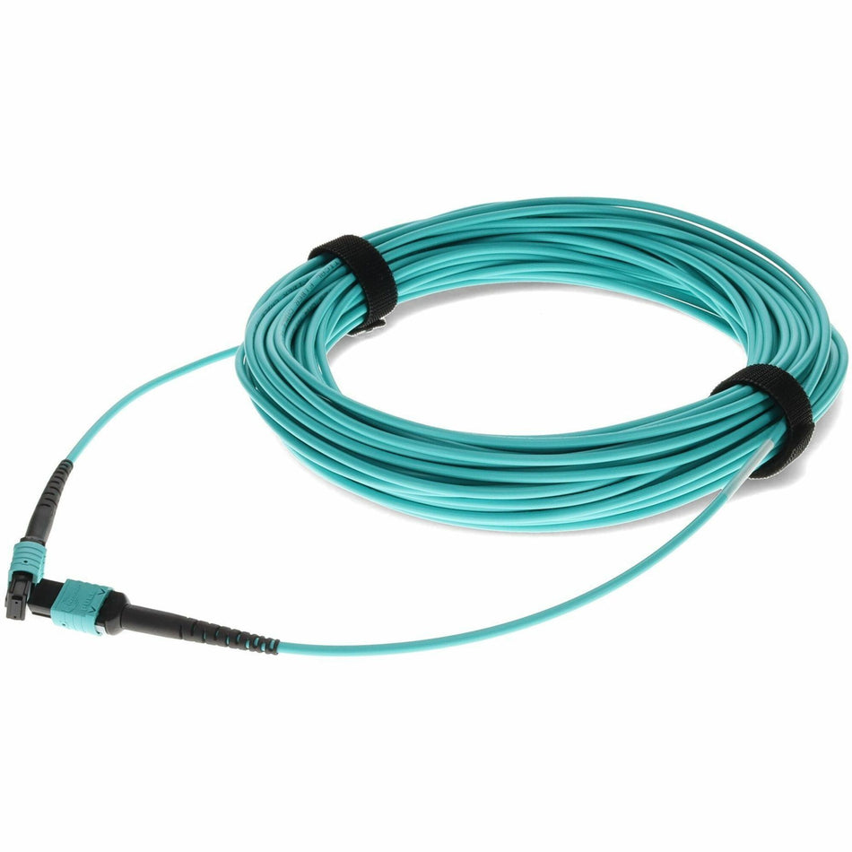 AddOn 20m MPO/UPC to MPO/UPC Aqua OM4 OFNP (Plenum-Rated) 12-Strand Fiber Patch Cable - ADD-MPOMPO-20M5OM4P