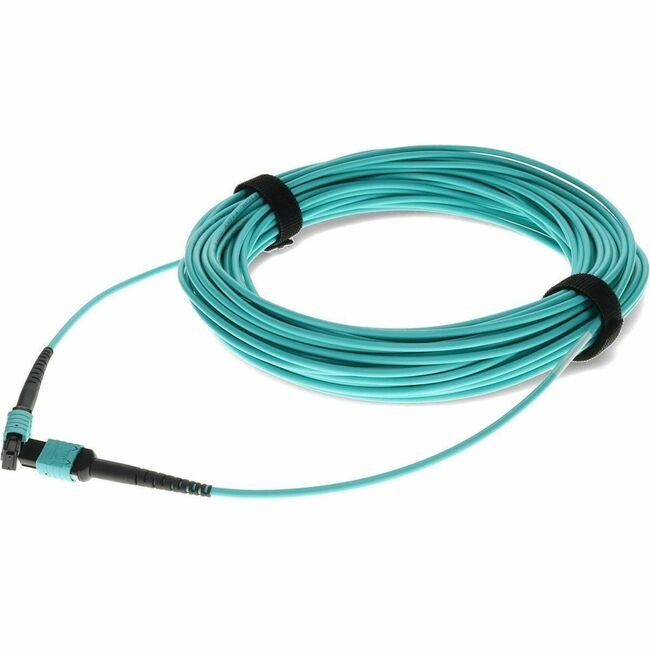 AddOn 25m MPO (Female) to MPO (Female) 12-Strand Aqua OM4 Crossover Fiber OFNP (Plenum-Rated) Patch Cable - ADD-MPOMPO-25M5OM4P