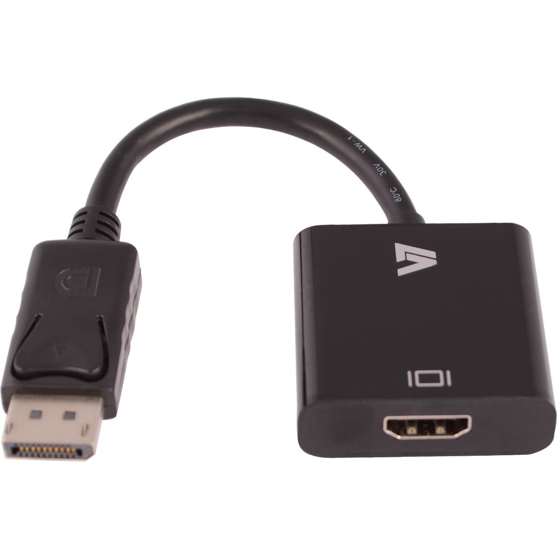 V7 Black Video Adapter DisplayPort Male to HDMI Female - CBLDPHD-1E