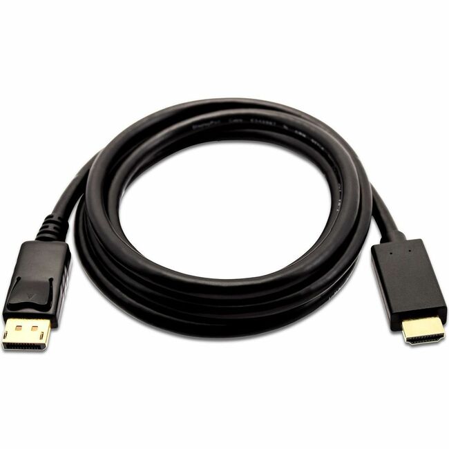 V7 DisplayPort 1.2 Male to HDMI 1.4 Male 21.6 Gbps 4K UHD 3m/10ft Black - V7DP2HD-03M-BLK-1E