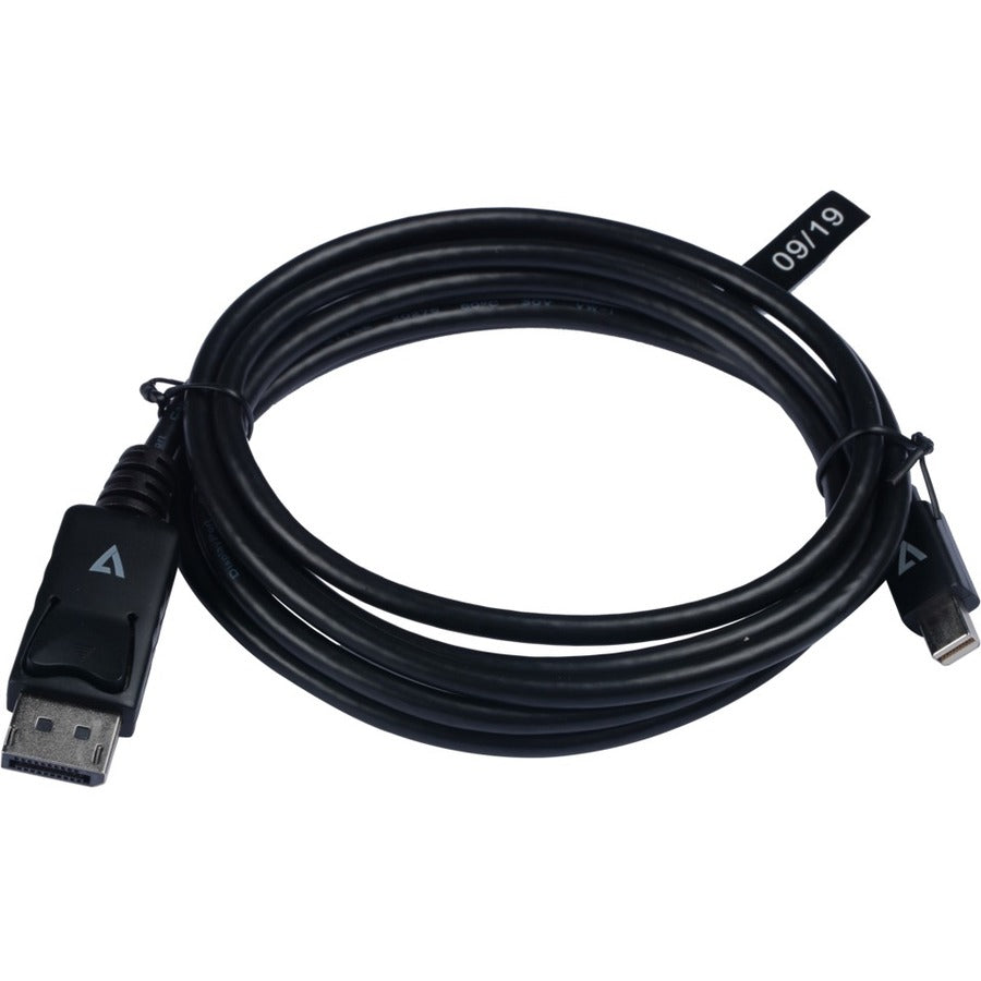 V7 Black Video Cable Mini DisplayPort Male to DisplayPort Male 1m 3.3ft - V7MDP2DP-01M-BLK-1E