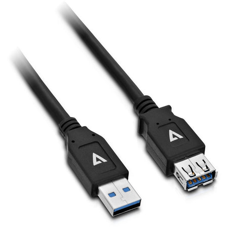 V7 Black USB Extension Cable USB 3.0 A Female to USB 3.0 A Male 2m 6.6ft - V7U3.0EXT-2M-BLK-1E