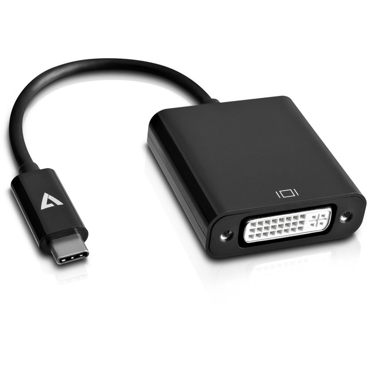 V7 Black USB Video Adapter USB-C Male to DVI-I Female - V7UCDVI-BLK-1E