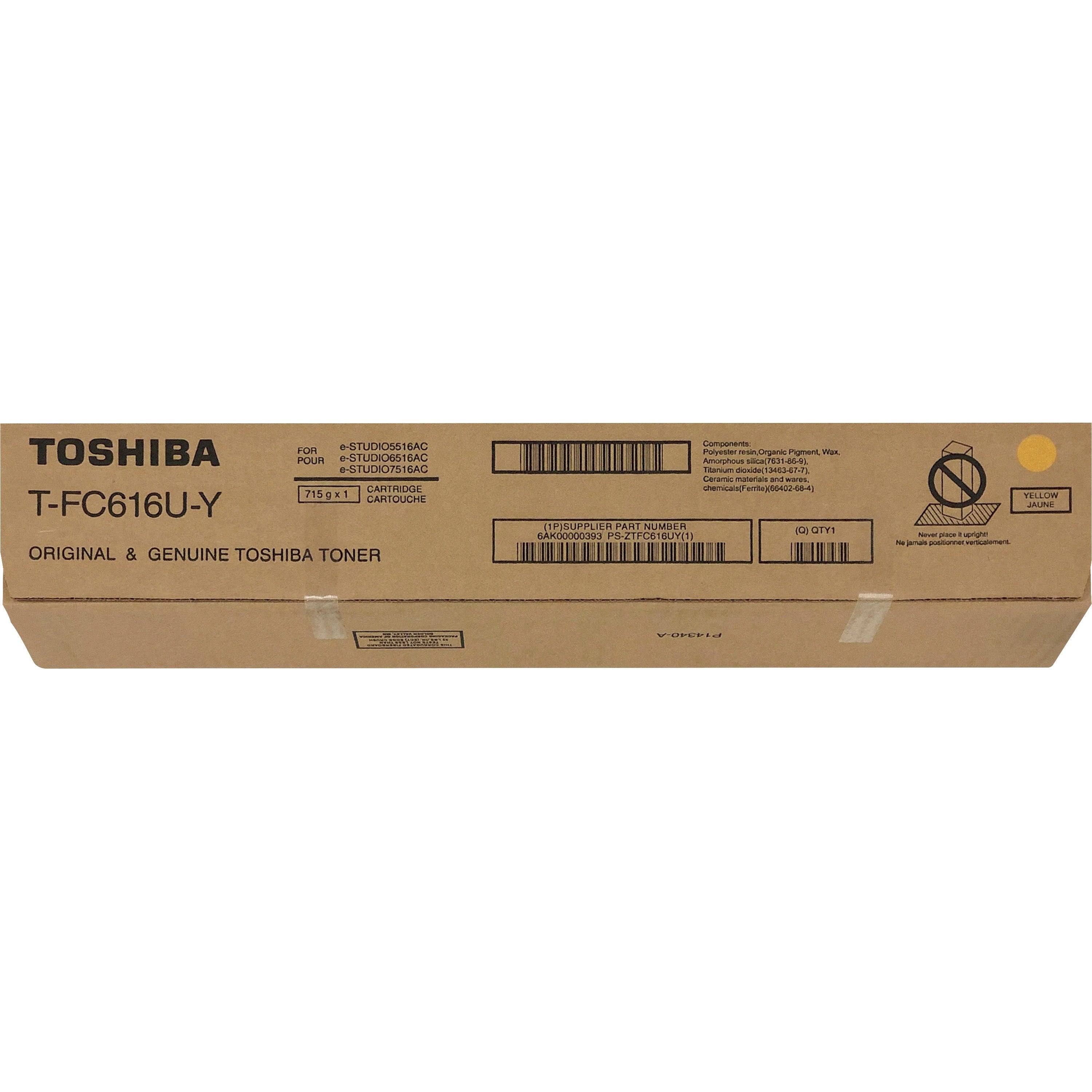 Toshiba Original Laser Toner Cartridge - Yellow - 1 Each - TFC616UY