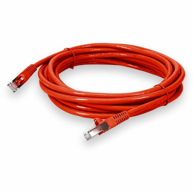 AddOn 30ft RJ-45 (Male) to RJ-45 (Male) Shielded Straight Orange Cat6 STP PVC Copper Patch Cable - ADD-30FCAT6S-OE