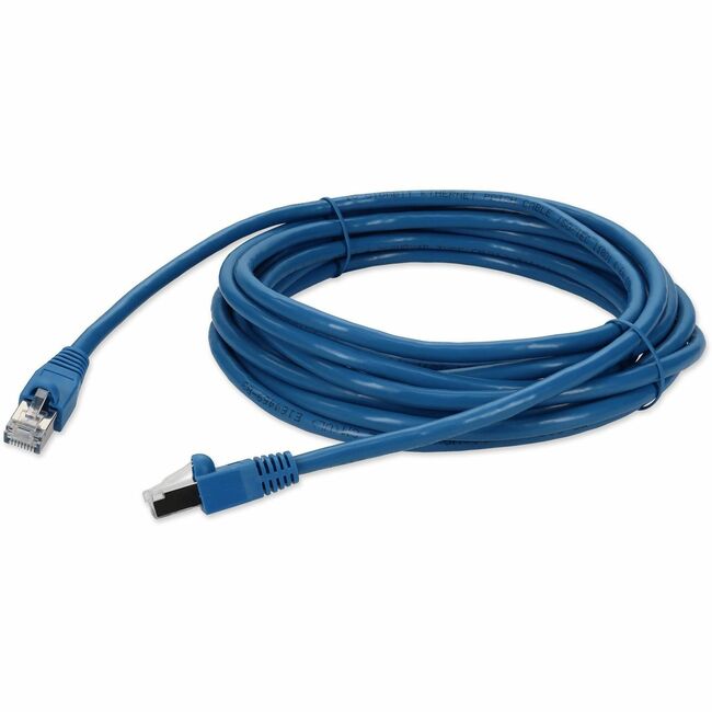 AddOn 30ft RJ-45 (Male) to RJ-45 (Male) Shielded Straight Blue Cat6A STP PVC Copper Patch Cable - ADD-30FCAT6AS-BE