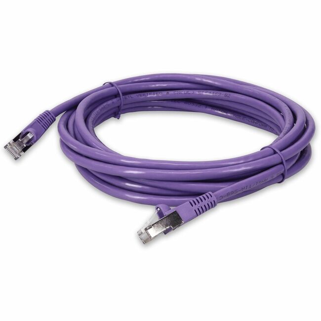 AddOn 40ft RJ-45 (Male) to RJ-45 (Male) Shielded Straight Purple Cat6 STP PVC Copper Patch Cable - ADD-40FCAT6S-PE