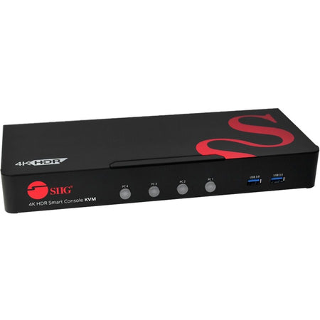 SIIG 4-Port HDMI 4K60Hz HDR Smart Console KVM Switch with USB 3.0 Multi-Media - CE-H25611-S1