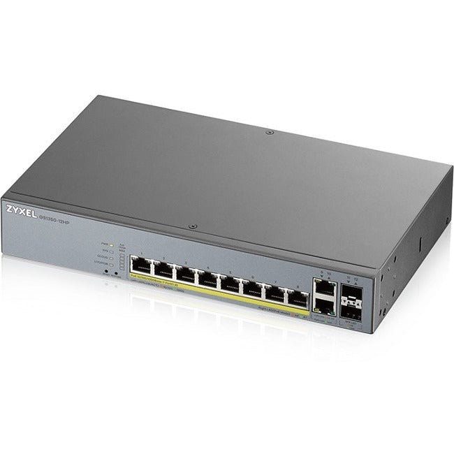 ZYXEL 8-port GbE Smart Managed PoE Switch with GbE Uplink - GS1350-12HP