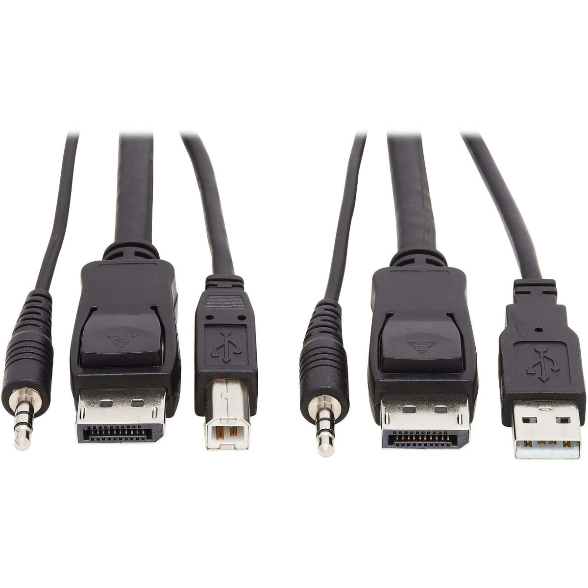 Tripp Lite by Eaton DisplayPort KVM Cable Kit 3 in 1 - 4K DisplayPort USB 3.5 mm Audio (3xM/3xM) 4:4:4 6 ft. (1.83 m) Black - P783-006