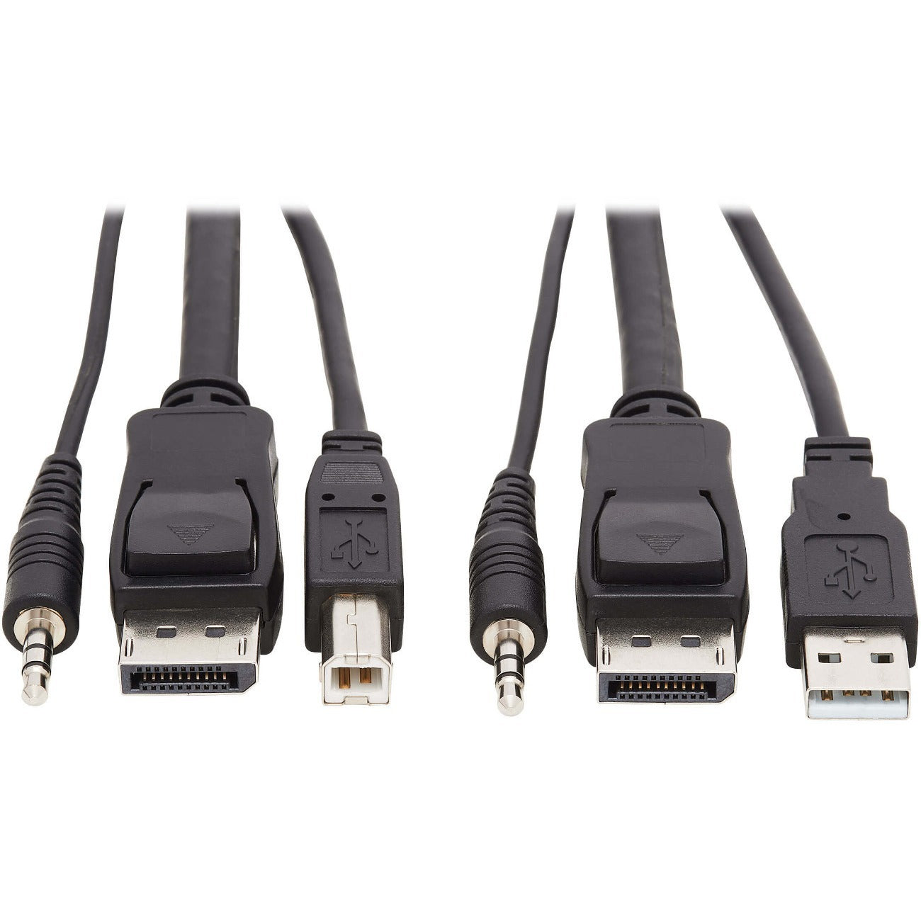 Tripp Lite by Eaton DisplayPort KVM Cable Kit 3 in 1 - 4K DisplayPort USB 3.5 mm Audio (3xM/3xM) 4:4:4 6 ft. (1.83 m) Black - P783-006