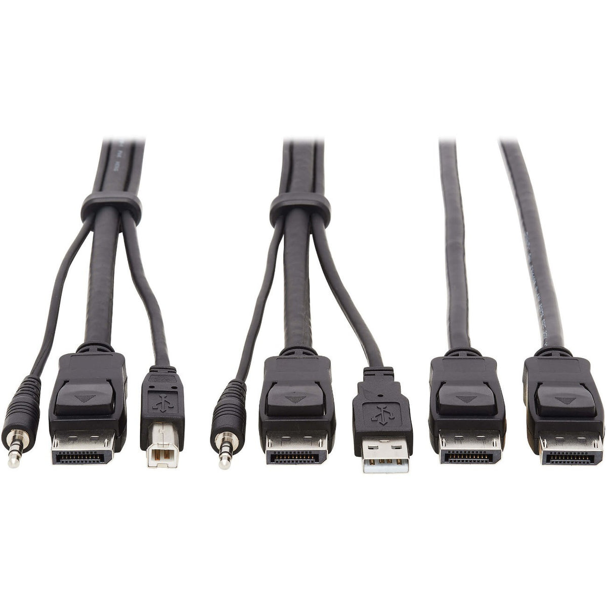 Tripp Lite by Eaton Dual DisplayPort KVM Cable Kit - DP USB 3.5 mm Audio (3xM/3xM) + DP (M/M) 4K 4:4:4 6 ft. (1.83 m) Black - P783-006-DP