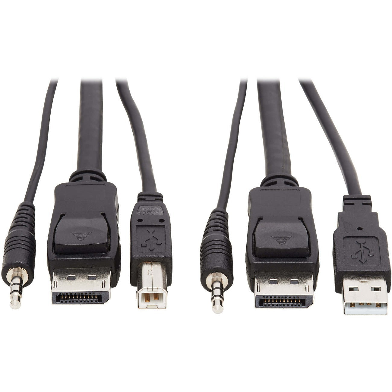 Tripp Lite by Eaton DisplayPort KVM Cable Kit 3 in 1 - 4K DisplayPort USB 3.5 mm Audio (3xM/3xM) 4:4:4 10 ft. (3.05 m) Black - P783-010