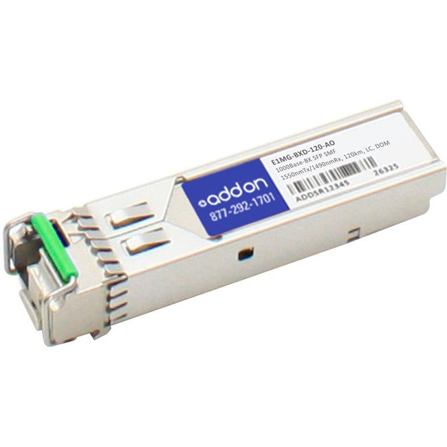 Brocade (Formerly) E1MG-BXD-120 Compatible TAA Compliant 1000Base-BX SFP Transceiver (SMF, 1550nmTx/1490nmRx, 120km, LC, DOM) - E1MG-BXD-120-AO