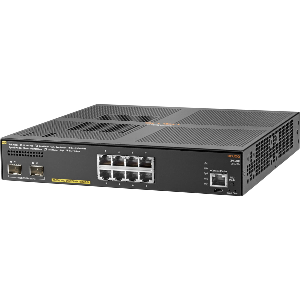 HPE 2930F 8G PoE+ 2SFP+ TAA Switch - JL692A